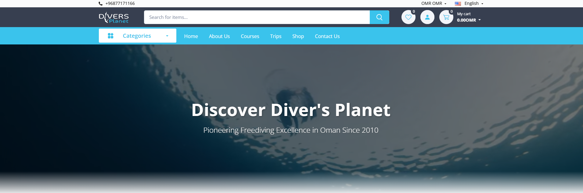 Divers Planet - Ecommerce Website